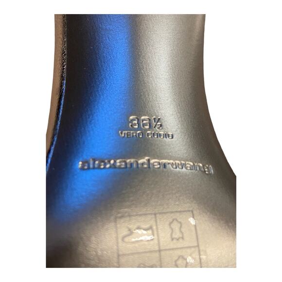 Alexander Wang Lucienne 65 Strappy Slide Sandals Leather Metallic Silver 36.5 - Picture 13 of 14